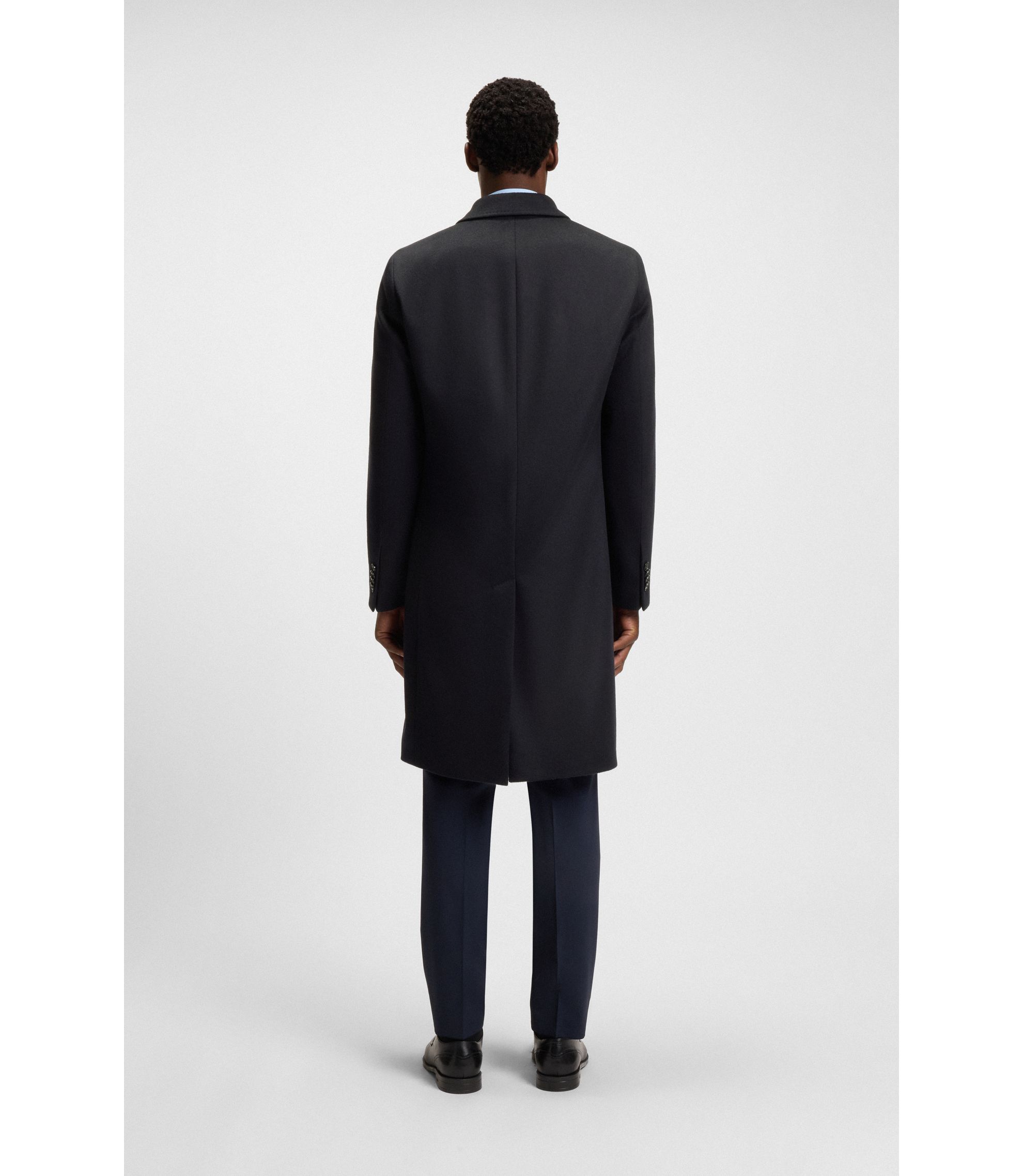 HUGO BOSS ブークレヤーン ウールコート ネイビー サイズ48 HUGO BOSS (ヒューゴボス) ストレッチ ウール×コットン シングル