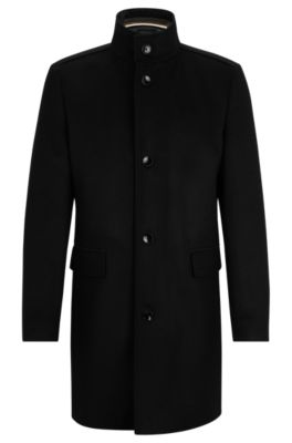 BOSS Regular fit coat in virgin wool and cashmere