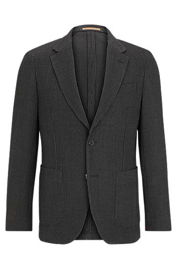 Slim-fit jacket in a striped wool blend, Hugo boss
