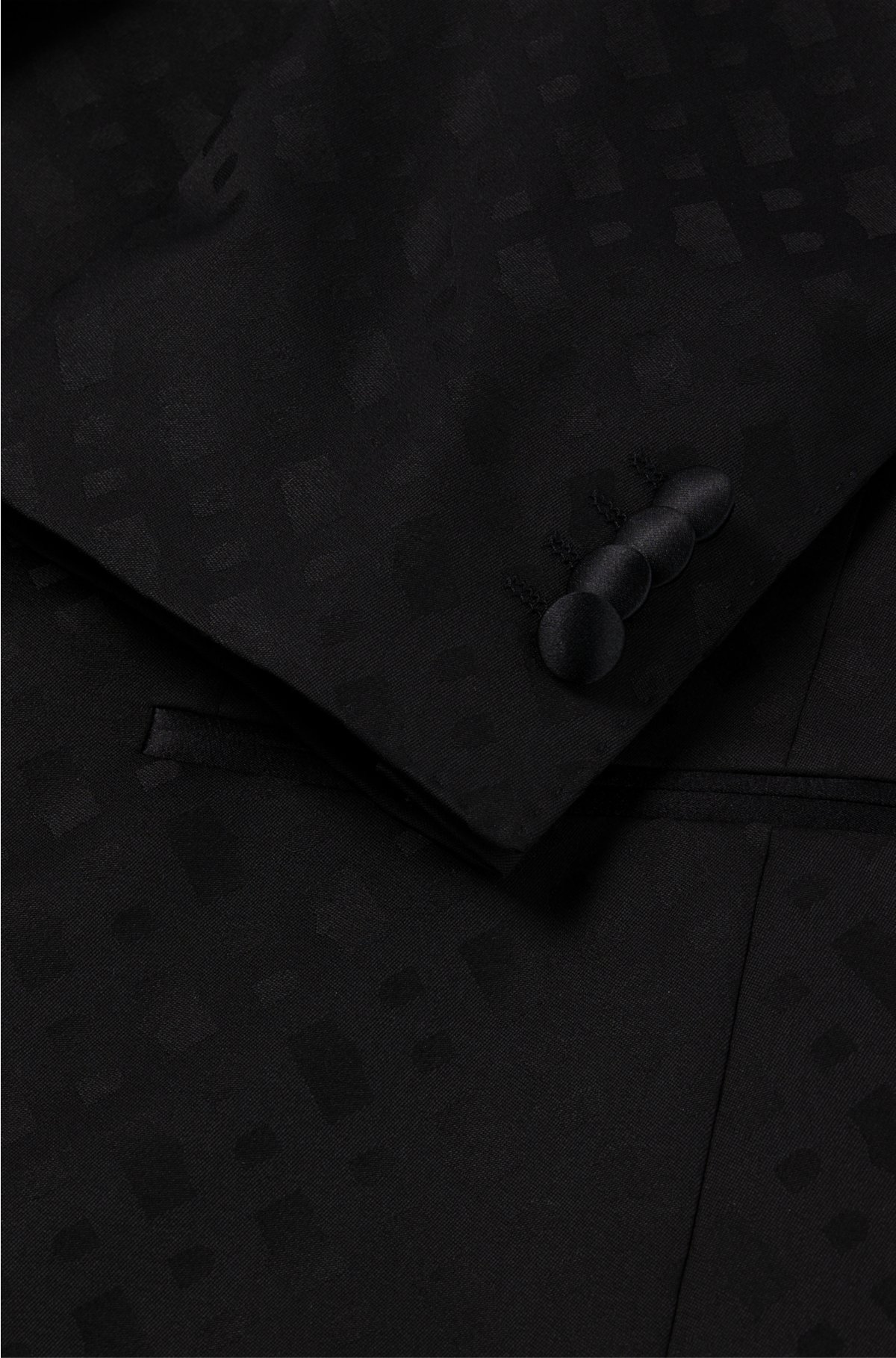 Burberry Monogram Jacquard Shawl Collar Wool & Silk Blend Suit Jacket In  Black