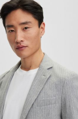 BOSS Slimfit suit in striped stretch cotton