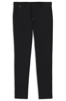 Dressletic slim-fit trousers in washable stretch jersey, Black