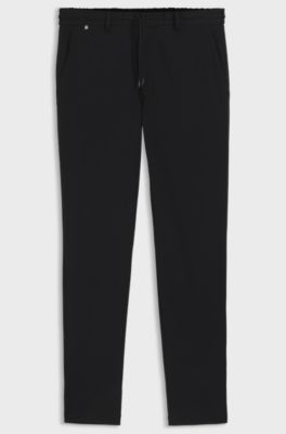 Slim-Fit Hose aus Performance-Stretch-Jersey, Schwarz