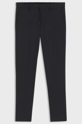 Dressletic slim-fit broek van wasbare stretchjersey, Zwart