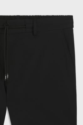 Slim-Fit Hose aus Performance-Stretch-Jersey, Schwarz