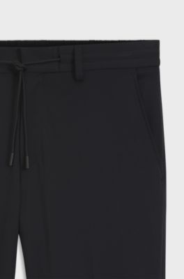 Dressletic slim-fit broek van wasbare stretchjersey, Zwart