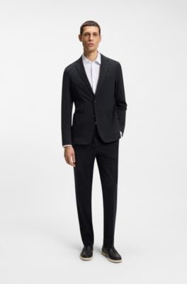 Dressletic slim-fit trousers in washable stretch jersey, Black