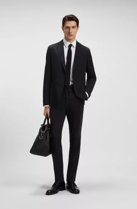 Slim-fit trousers in performance-stretch jersey