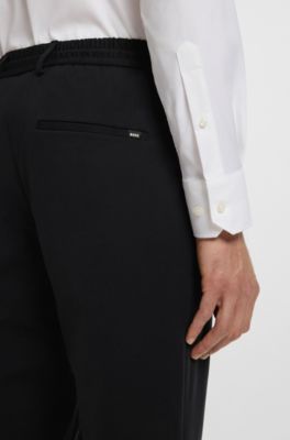 Dressletic slim-fit trousers in washable stretch jersey, Black