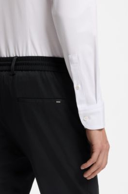 Dressletic slim-fit trousers in washable stretch jersey, Black