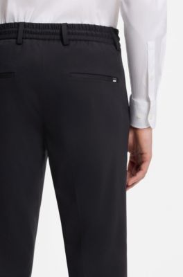 Dressletic slim-fit broek van wasbare stretchjersey, Zwart