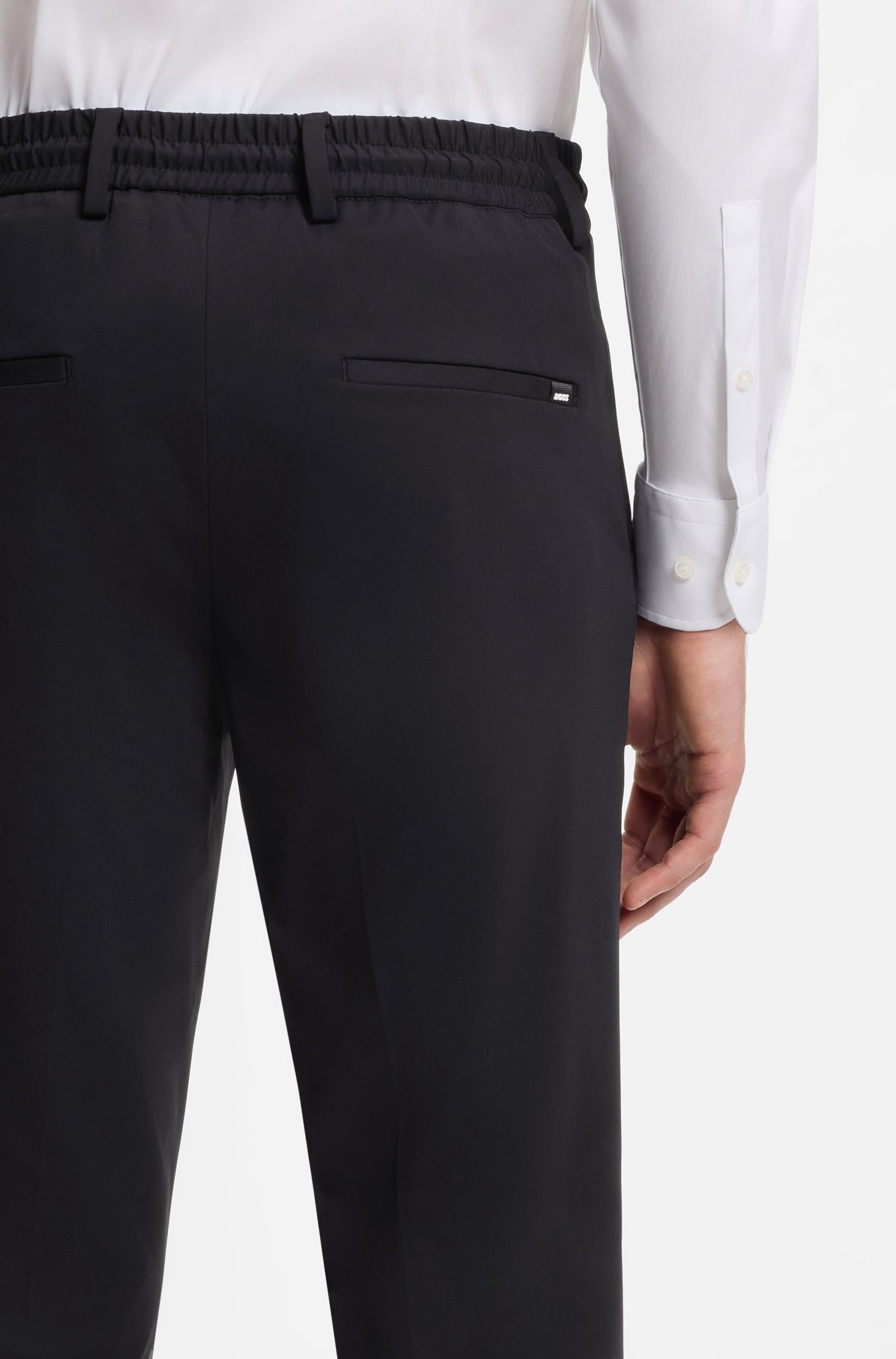 Boss Dressletic slim-fit trousers in washable stretch jersey byxor herr – bild 3