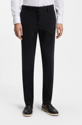 Slim-Fit Hose aus Performance-Stretch-Jersey, Schwarz