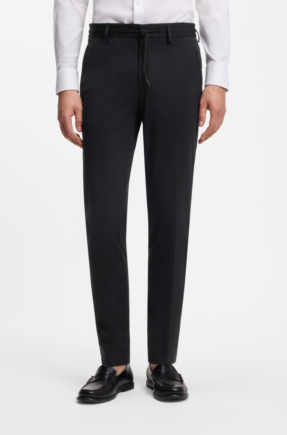 Dressletic slim-fit trousers in washable stretch jersey
