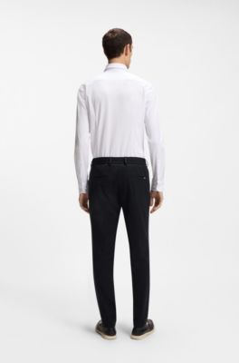 Slim-Fit Hose aus Performance-Stretch-Jersey, Schwarz