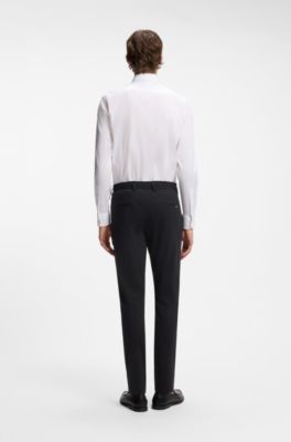 Dressletic slim-fit trousers in washable stretch jersey, Black