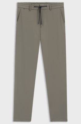 Dressletic slim-fit trousers in washable stretch jersey, Green