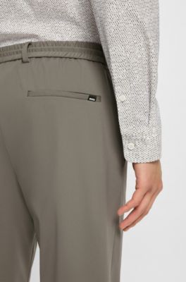 Dressletic slim-fit trousers in washable stretch jersey, Green