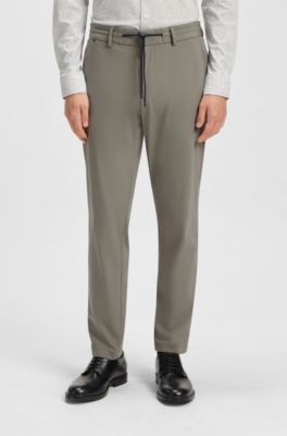 Dressletic slim-fit broek van wasbare stretchjersey, Groen