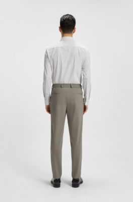 Dressletic slim-fit trousers in washable stretch jersey, Green