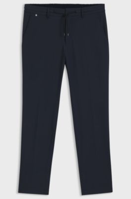 Pantalon Slim en jersey stretch lavable, Bleu fonc&eacute;