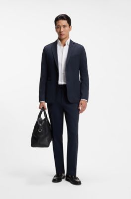 워셔블 스트레치 저지 Dressletic 슬림 핏 팬츠, 다크 블루