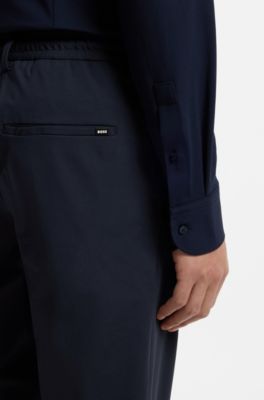 Slim-Fit Hose aus Performance-Stretch-Jersey, Dunkelblau
