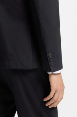 Slim-fit jacket in performance-stretch jersey, Black