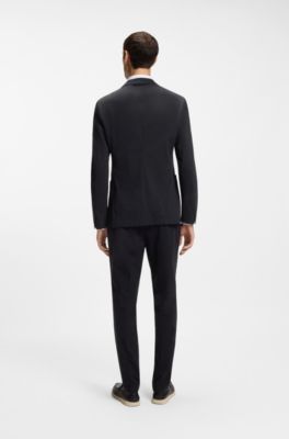 Slim-fit jacket in performance-stretch jersey, Black