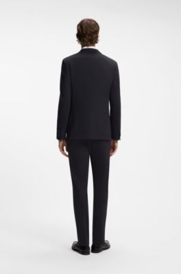 Slim-fit jacket in performance-stretch jersey, Black