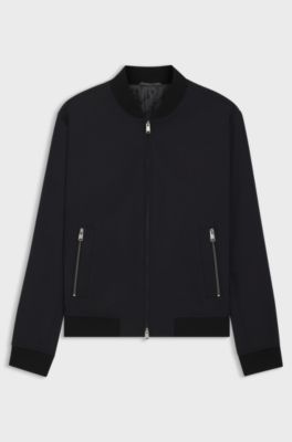 Slim-fit jacket in performance-stretch jersey, Black