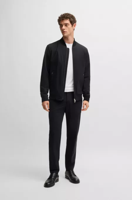 Slim-fit jacket in performance-stretch jersey