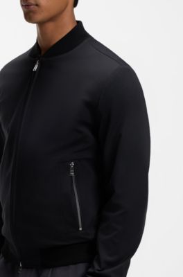 Slim-fit jacket in performance-stretch jersey, Black