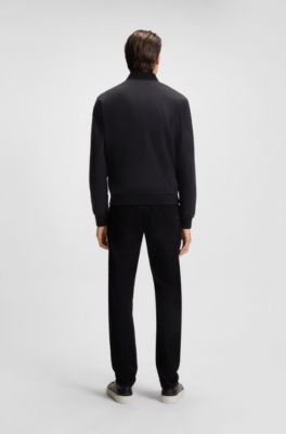 Giacca slim fit in jersey elasticizzato ad alte prestazioni, Nero