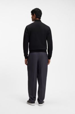 Slim-fit jacket in performance-stretch jersey, Black