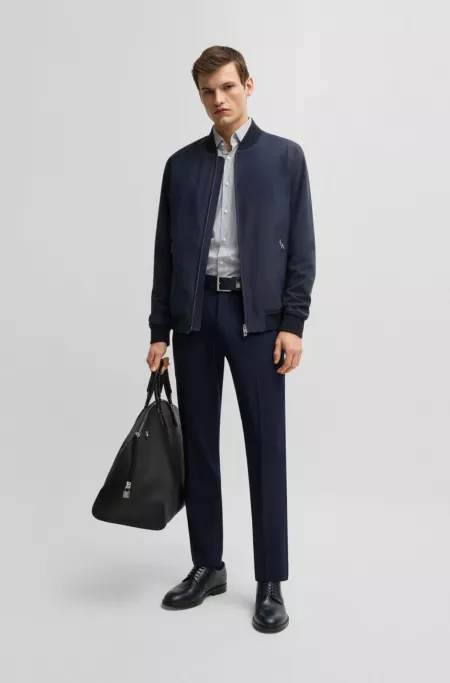 Slim-fit jacket in performance-stretch jersey