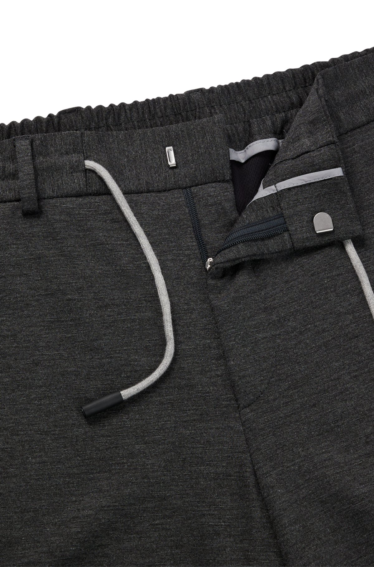 BOSS - Slim-fit trousers in performance-stretch interlock jersey