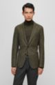 Slim-fit jacket in stretch jersey with wool, Dark Green