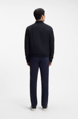 Slim-fit jacket with two-way front zip, Dark Blue