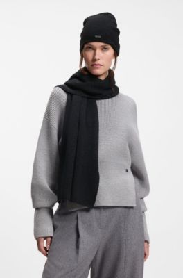 Presentpaket med m&ouml;ssa med glitterm&ouml;nster och scarf, Svart