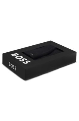 Cadeauset met beanie en sjaal met glittereffect, Zwart