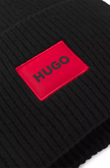 All-gender logo beanie hat in a wool blend