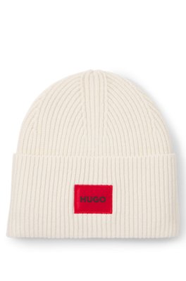 All-gender logo beanie hat in a wool blend