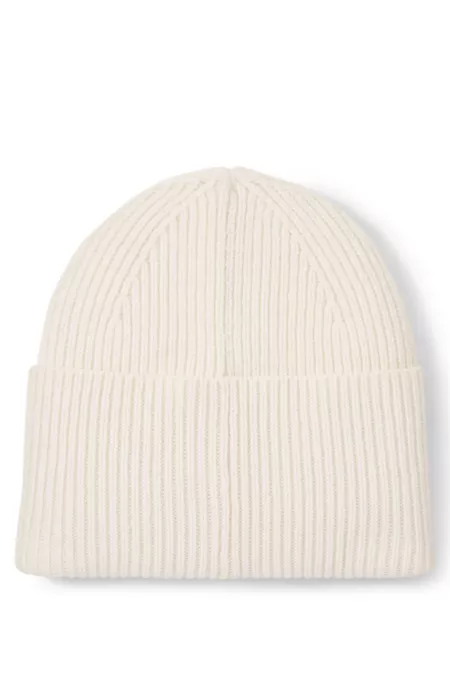 All-gender logo beanie hat in a wool blend