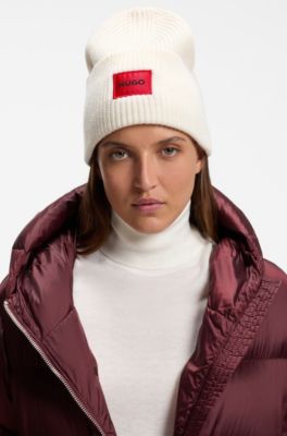 All-gender logo beanie hat in a wool blend