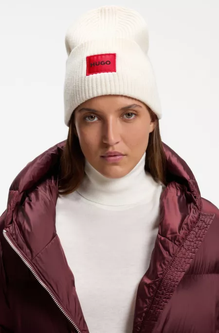 Bonnet unisexe en laine mélangée avec logo