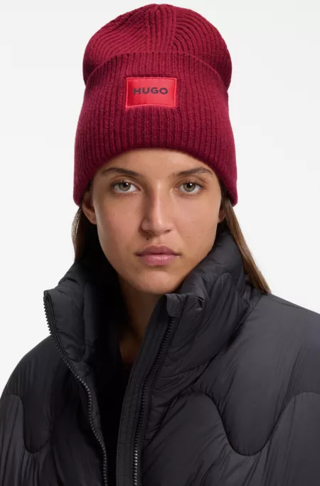 Bonnet unisexe en laine mélangée avec logo