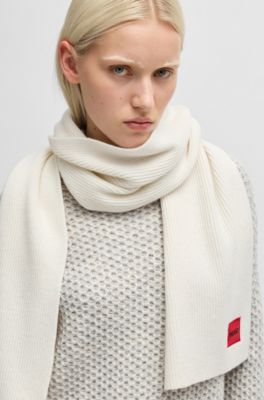 BOSS ホワイト マフラー Magelo R Scarf L Scarves in White by