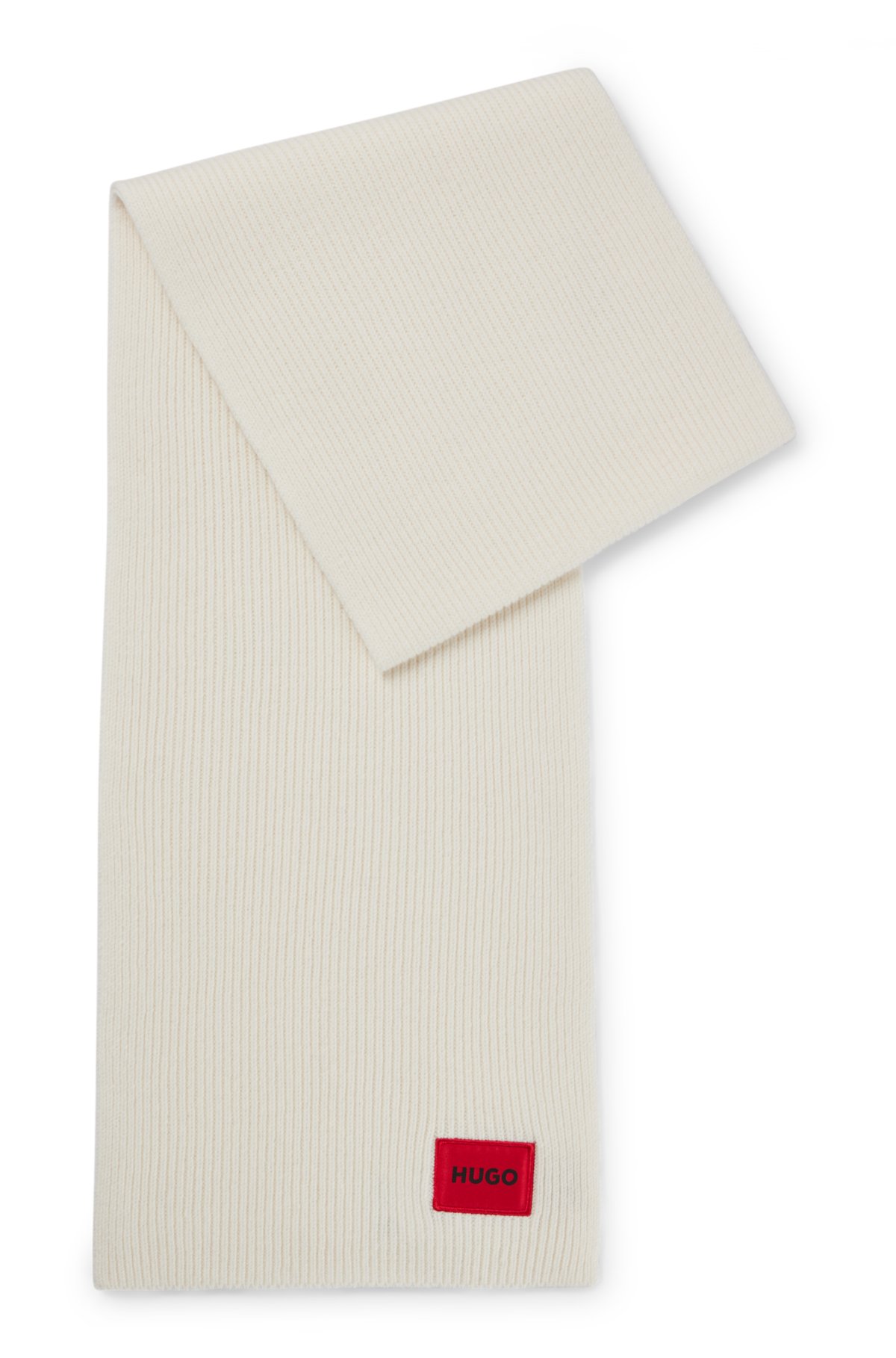 Écharpe rectangulaire en laine mélangée avec badges - Écharpes et