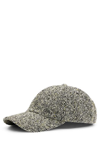 Italian-tweed cap with double-monogram rivet, Dark Grey